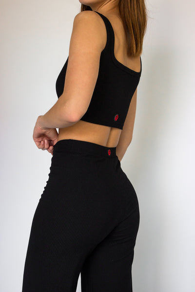 The Rib Pants Black